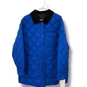 NEW Calvin Klein Reversible Quilted Puffer Coat Blue Black Size XL Utility Barn